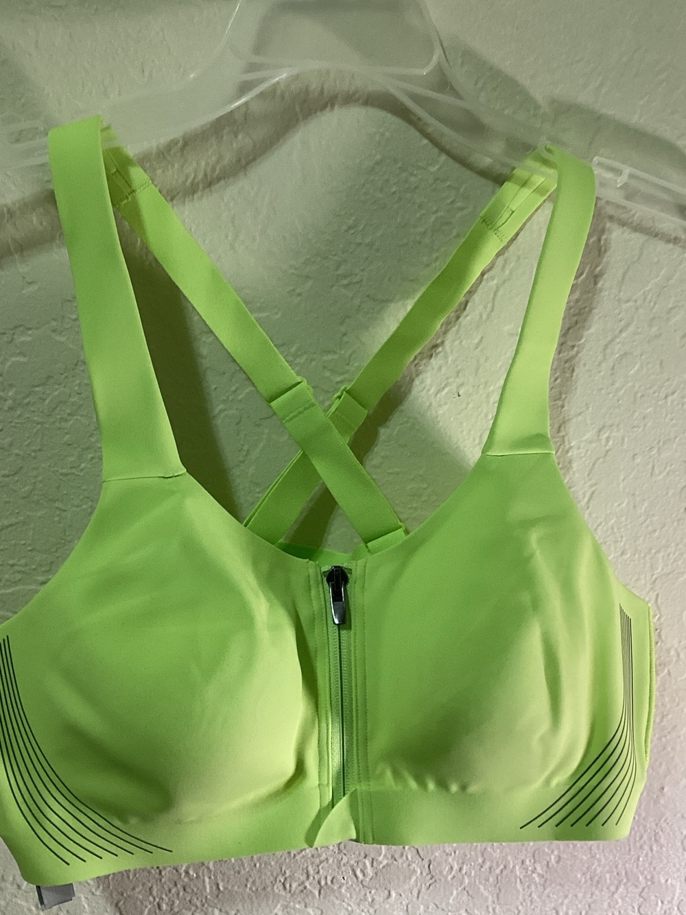 Victoria's Secret Neon Lime Front-Zip Sports Bra